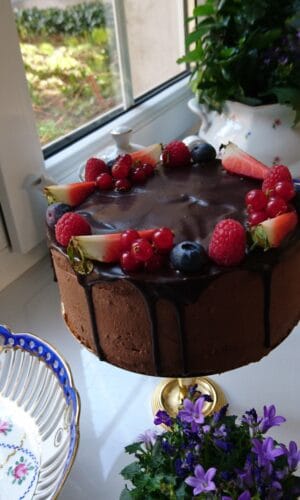 Torcik malinowo - czekoladowy