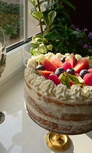 Torcik owocowo - śmietankowy